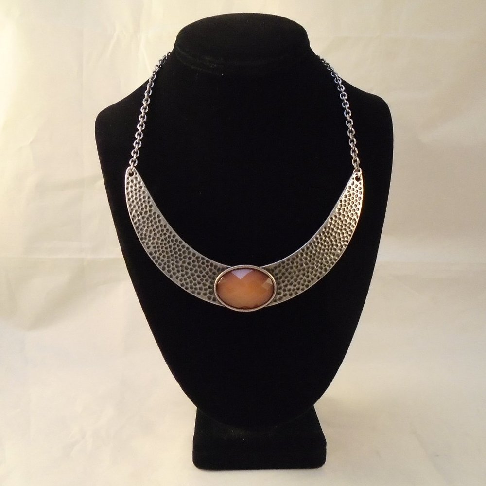 LYDELL NYC CRESCENT ANTIQUED SILVER CENTER STONE